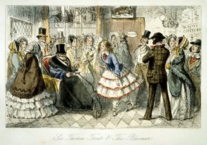 Handley Spaで水を飲む、1845 作： John Leech