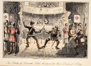 ボスワースフィールドの戦い：イギリスのコミックの歴史、パブからの歴史の偉大なドラマからのシーン。 1864（手描きのエッチング） 作： John Leech