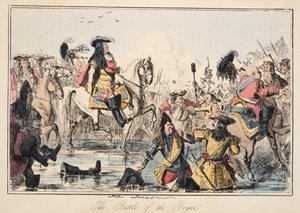 イギリスのコミックの歴史、パブからのボインの戦い。 1864（手描きのエッチング）
