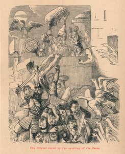ガチョウの鳴き声で救われた城塞、1852年 作： John Leech