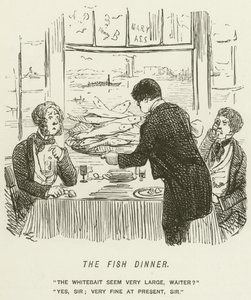 魚の夕食 作： John Leech