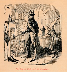 シチリアの王とその世帯、 作： John Leech