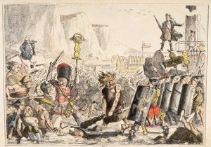 イギリスのコミックの歴史からのジュリアス・シーザーの着陸、パブ。 1864（手描きのエッチング）