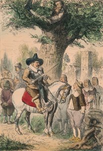 ロイヤルオーク、ペンデレル家、チャールズがどこにいるのかわからない!!!、1850 作： John Leech
