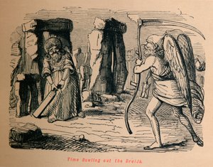 ドルイド僧の時間ボーリング、c1860、1860 作： John Leech