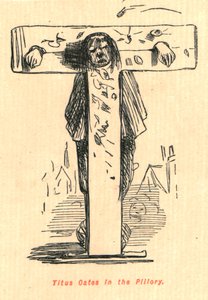 ティトゥスはさらし台でオーツ、1897。 作： John Leech