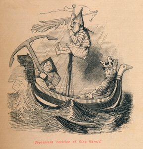 ハロルド王の不愉快な立場、c1860、c1860 作： John Leech