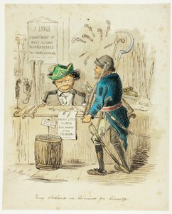 自分自身のためにビジネスをしている若いアイルランド 作： John Leech