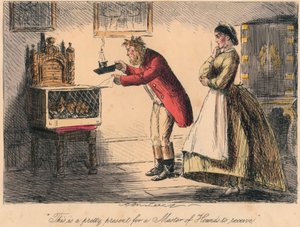 これは、1865年にマスターオブハウンドが受け取る素敵なプレゼントです。アーティスト：ジョンリーチ、ハブロナイトブラウン。 作： John Leech and Hablot Knight Browne