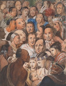 1811年頃のインディアン面のタブロー。 1813年。 作： John Lewis Krimmel