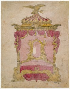 ベッドのデザイン、c.1755-60 作： John Linnell