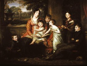 トレンズ夫人とその家族、1820年 作： John Linnell