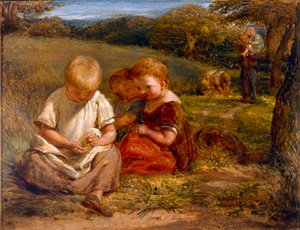 ワイルドフラワーの採集者、1831 年。 作： John Linnell