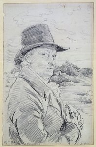 ウィリアムブレイク、帽子をかぶっていた（碑文：ハムステッドのWmブレイク）c.1825（鉛筆）