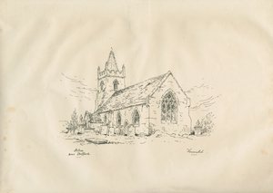 アクトントラスセル教会：ペンとインクのリトグラフ、nd [？19セント] 作： John Louis Petit