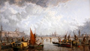 サマセット・ハウス、セント・ポール、ウォータールー・ブリッジを望む 作： John MacVicar Anderson