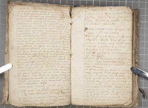 弁証法に関する講義ノート、c.1584-86（製本された量の紙にペンとインク） 作： John Malcolm