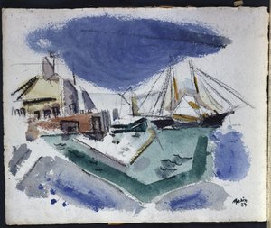 港の風景 作： John Marin