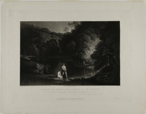 全能者の裁きを聞くアダムとイブ、聖書の挿絵より 作： John Martin