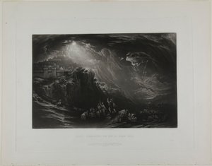 聖書の挿絵より、太陽に静止するよう命じるヨシュア 作： John Martin
