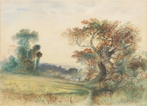 框に人影のある風景 作： John Martin