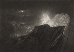 夜の楽園を守る天使たち、1827年頃（メゾチント）