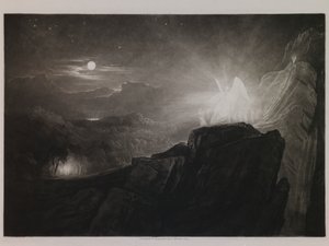 夜の楽園を守る天使たち、ジョン・ミルトン作「失われた楽園」の挿絵、第4巻、866行目