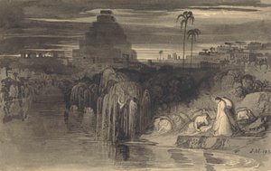 バビロンの水のほとりで泣くエルサレムの娘たち 作： John Martin