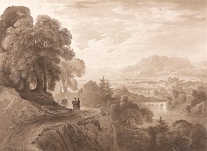 Matkailijat tiellä joen yläpuolella 作： John Martin