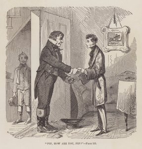 「ピップ、元気ですか」、1861年のチャールズディケンズによる「大いなる期待」のイラスト
