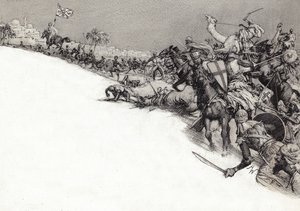 エルサレムを攻撃するサラセン人（紙にグワッシュ）