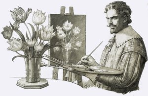 花を描く正体不明のアーティスト