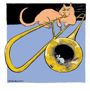 トロンボーンを吹く猫 作： John Minnion