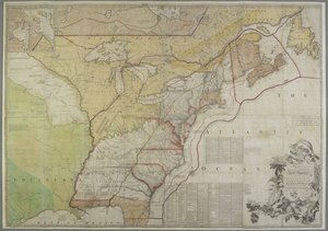 米国内の英国植民地の地図
