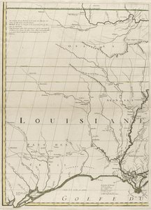 1756年のアメリカのイギリス領とフランス領の地図（紙にアウトラインの色を刻印） 作： John Mitchell