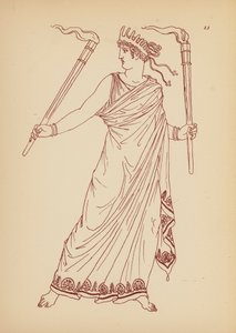 古代ギリシャの女性の衣装（リトグラフ） 作： John Moyr Smith