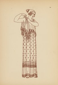 古代ギリシャの女性の衣装（リトグラフ） 作： John Moyr Smith