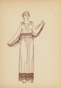 古代ギリシャの女性の衣装（リトグラフ） 作： John Moyr Smith
