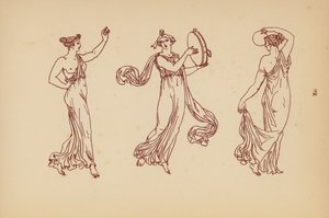 古代ギリシャの女性の衣装（リトグラフ） 作： John Moyr Smith