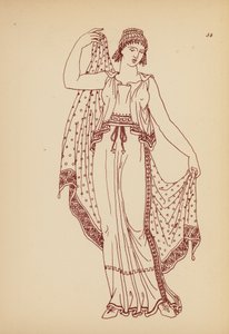 古代ギリシャの女性の衣装（リトグラフ） 作： John Moyr Smith