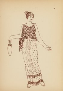 古代ギリシャの女性の衣装（リトグラフ） 作： John Moyr Smith