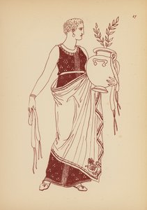 古代ギリシャの女性の衣装（リトグラフ） 作： John Moyr Smith