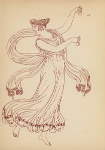 古代ギリシャの女性の衣装（リトグラフ）