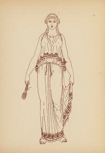 古代ギリシャの女性の衣装（リトグラフ） 作： John Moyr Smith