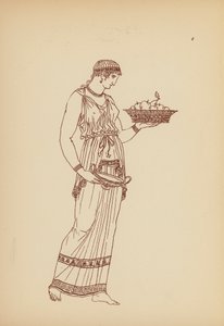 古代ギリシャの女性の衣装（リトグラフ） 作： John Moyr Smith