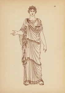 古代ギリシャの女性の衣装（リトグラフ） 作： John Moyr Smith