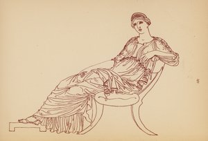 古代ギリシャの女性の衣装（リトグラフ） 作： John Moyr Smith