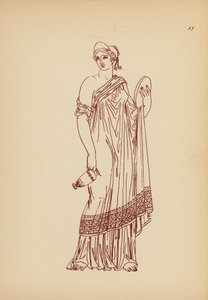古代ギリシャの女性の衣装（リトグラフ） 作： John Moyr Smith