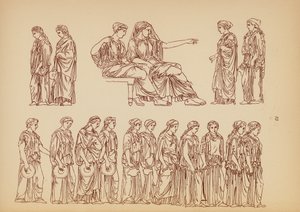 古代ギリシャの女性の衣装（リトグラフ） 作： John Moyr Smith