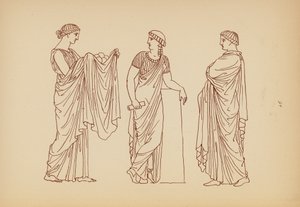 古代ギリシャの女性の衣装（リトグラフ） 作： John Moyr Smith
